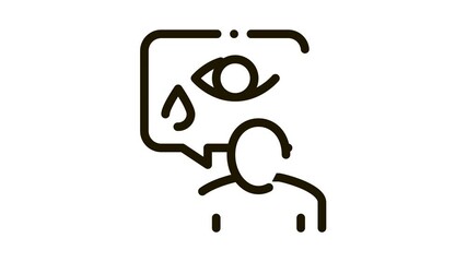 Poster - human tears Icon Animation. black human tears animated icon on white background