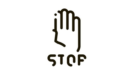 Poster - stop bullying Icon Animation. black stop bullying animated icon on white background
