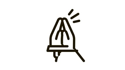 Poster - tied hands asking for help Icon Animation. black tied hands asking for help animated icon on white background