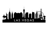 Fototapeta Las - Las Vegas skyline silhouette. Black Las Vegas city design isolated on white background.