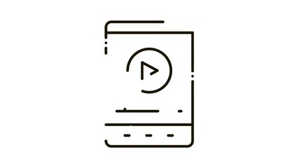 Poster - music player Icon Animation. black music player animated icon on white background