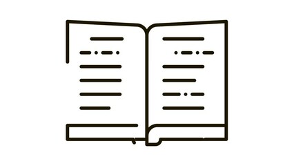 Poster - open book Icon Animation. black open book animated icon on white background