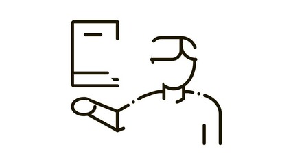 Poster - book consultant Icon Animation. black book consultant animated icon on white background