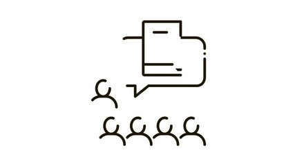 Poster - literary community Icon Animation. black literary community animated icon on white background