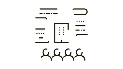 Fototapete - discussion of modeling house Icon Animation. black discussion of modeling house animated icon on white background