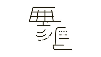 Sticker - solar animated icon on white background