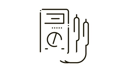 Sticker - electric control panel Icon Animation. black electric control panel animated icon on white background