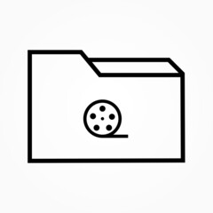 Sticker - movie folder  sign icon