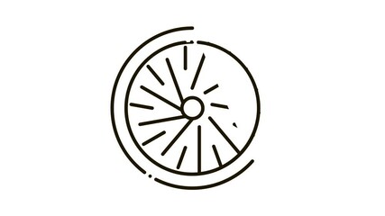 Canvas Print - Bicycle Wheel Icon Animation. black Bicycle Wheel animated icon on white background