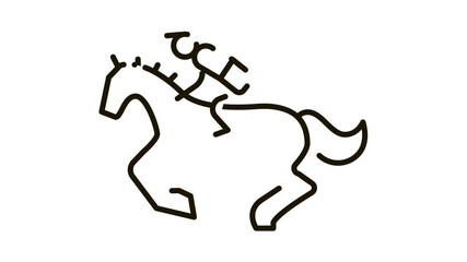 Poster - Running Horse Icon Animation. black Running Horse animated icon on white background