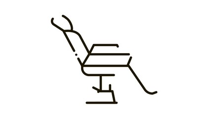 Poster - Tattoo Chair Icon Animation. black Tattoo Chair animated icon on white background
