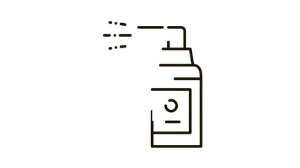 Poster - Spray Bottle Icon Animation. black Spray Bottle animated icon on white background