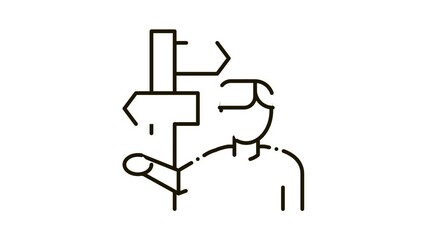 Poster - Human Post Column Icon Animation. black Human Post Column animated icon on white background