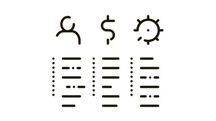 Poster - Analytic List Icon Animation. black Analytic List animated icon on white background