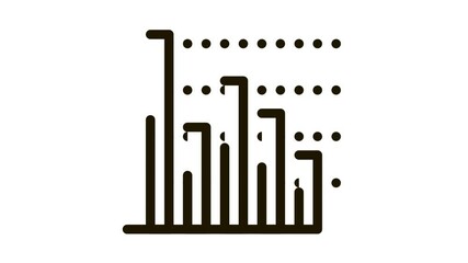 Poster - Statistician Infographic Icon Animation. black Statistician Analytic Info Graphic, Statistic Diagram And Stats animated icon on white background