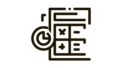 Poster - Calculator For Statistician Icon Animation. black Calculator Electronic Device Equipment For Calculations animated icon on white background
