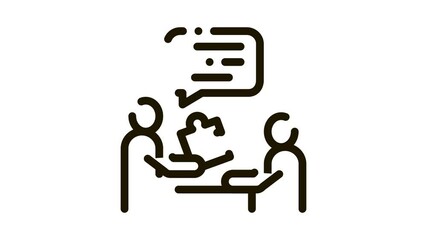 Sticker - Human Giving Puzzle Piece Icon Animation. black Businessman Explains What Lacking In Work Of Employee animated icon on white background