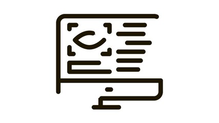 Aufkleber - Optometry Online Information Icon Animation. black Eye And Info On Computer Display Optometry Info animated icon on white background