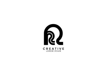 Aufkleber - initial RR connected style shape logotype