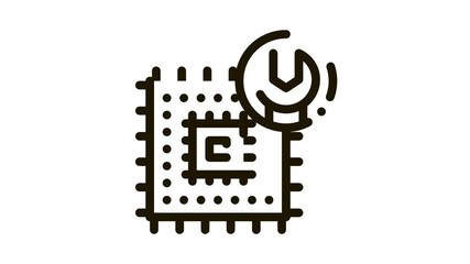 Poster - Chip Repair Icon Animation. black Chip Repair animated icon on white background