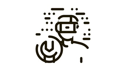 Poster - Vr Glasses Repair Icon Animation. black Vr Glasses Repair animated icon on white background