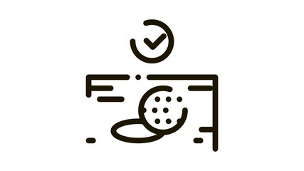 Sticker - Ball Hits Hole Icon Animation. black Ball Hits Hole animated icon on white background