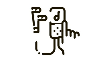 Poster - Music Player Icon Animation. black Music Player animated icon on white background