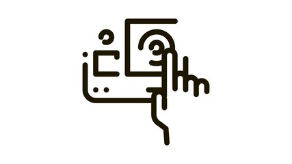 Poster - Action Camera Icon Animation. black Action Camera animated icon on white background