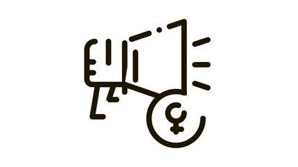 Poster - Loudspeaker Icon Animation. black Loudspeaker animated icon on white background