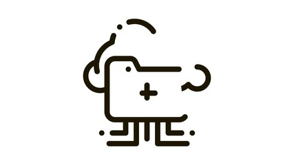 Poster - Cloud Storage Icon Animation. black Cloud Storage animated icon on white background