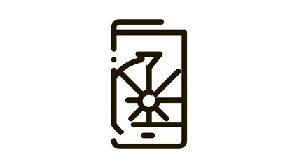 Poster - Phone Roulette Icon Animation. black Phone Roulette animated icon on white background