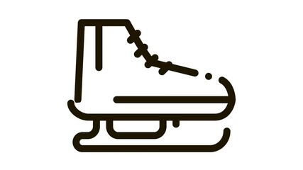 Sticker - Skates Icon Animation. black Skates animated icon on white background