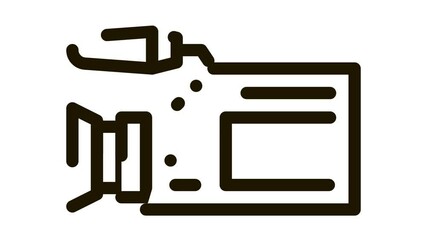Poster - Video Camera Tool Icon Animation. black Video Camera Tool animated icon on white background