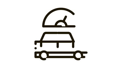 Sticker - Car Speedometer Icon Animation. black Car Speedometer animated icon on white background