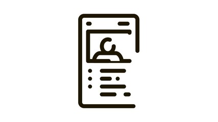 Poster - Player Gamer Card Icon Animation. black Player Gamer Card animated icon on white background
