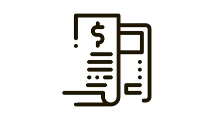 Sticker - Check Cash Device Icon Animation. black Check Cash Device animated icon on white background