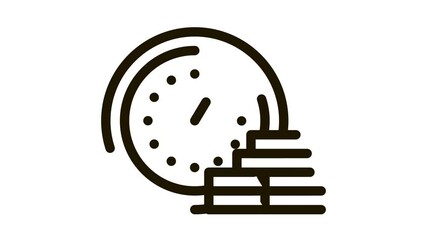 Poster - Watch Coin Heap Icon Animation. black Watch Coin Heap animated icon on white background
