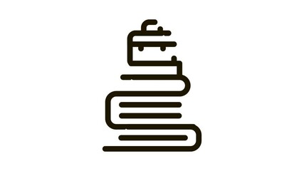 Poster - Case Heap Tower Icon Animation. black Case Heap Tower animated icon on white background