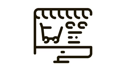 Poster - Online Shopping Icon Animation. black Online Shopping animated icon on white background