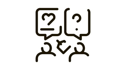 Poster - Human Discussing Icon Animation. black Human Discussing animated icon on white background