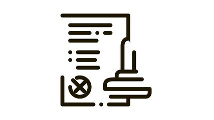 Poster - List Denial Stamp Icon Animation. black List Denial Stamp animated icon on white background