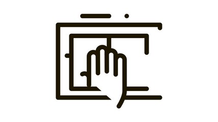 Poster - Hand Scanning Icon Animation. black Hand Scanning animated icon on white background