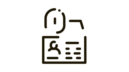 Poster - Fingerprint Scan Icon Animation. black Fingerprint Scan animated icon on white background