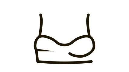 Poster - Underwire Bra Icon Animation. black Underwire Bra animated icon on white background