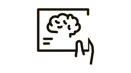 Poster - Hand Brain Photo Icon Animation. black Hand Brain Photo animated icon on white background