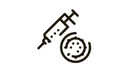 Poster - Syringe And Virus Icon Animation. black Syringe And Virus animated icon on white background