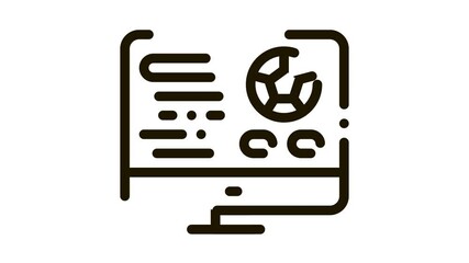 Poster - Soccer Website On Screen Icon Animation. black Soccer Website On Screen animated icon on white background