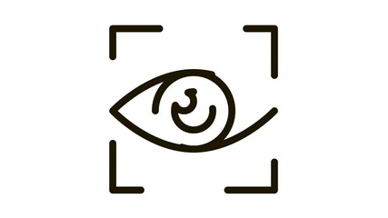 Poster - Human Eye Scanning Icon Animation. black Human Eye Scanning animated icon on white background