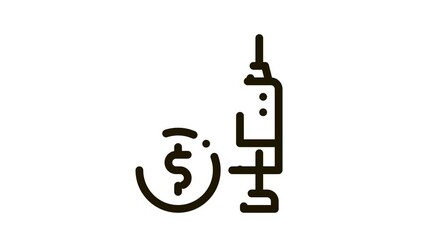 Poster - Expensive Medical Injection Icon Animation. black Expensive Medical Injection animated icon on white background