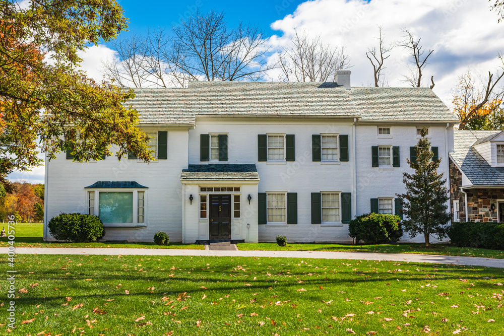 Front exterior of President Dwight D. Eisenhower and First Lady Mamie ...